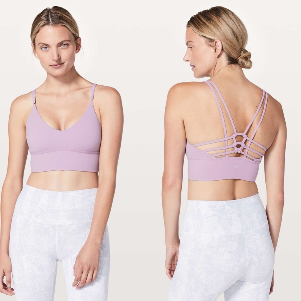 Lululemon Uncaged Bra in Violetta Light Purple Size 6 Lilac Sports Bra Strappy